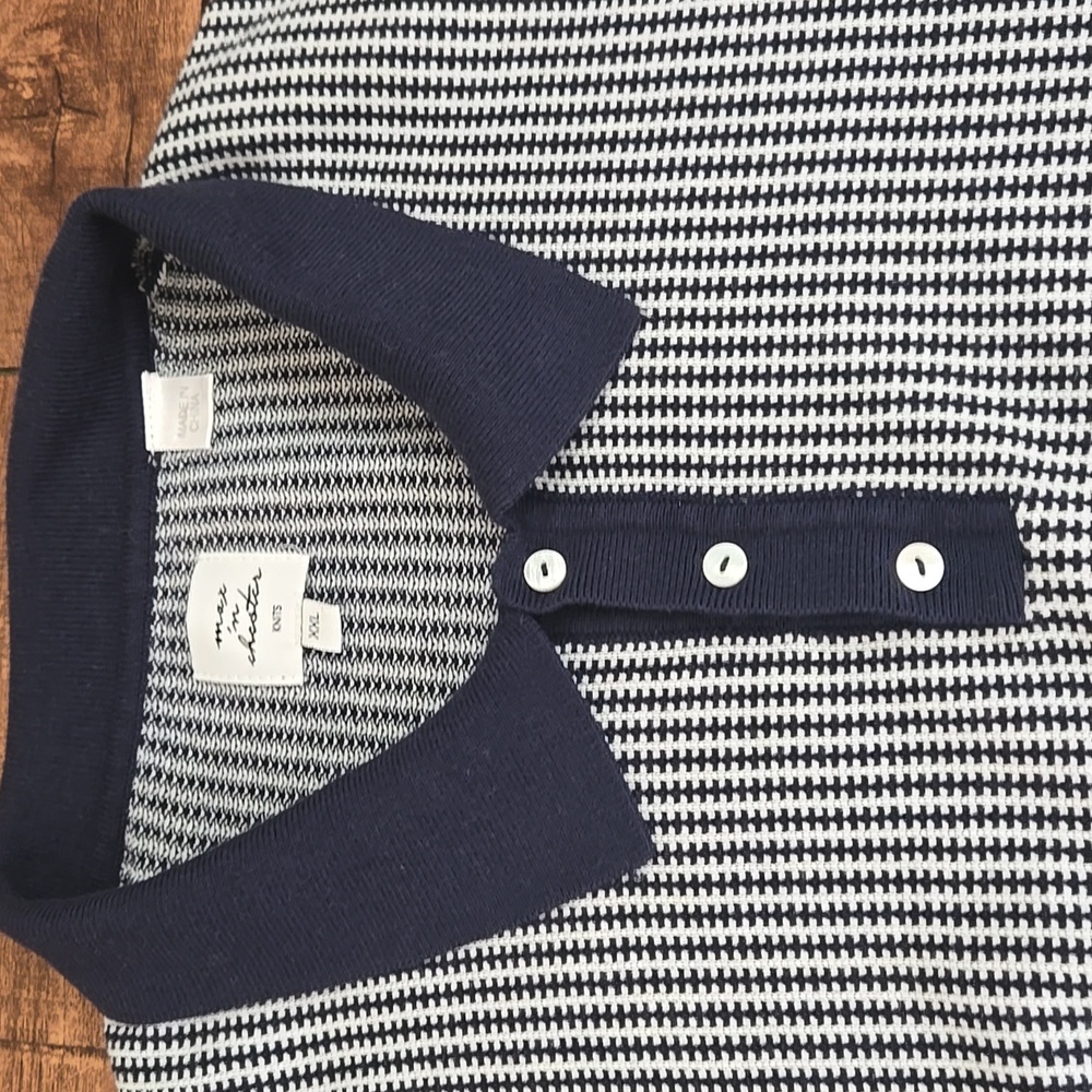 Max N Chester Navy Cream Knit Polo XXL Classic Retro - Picture 3 of 7